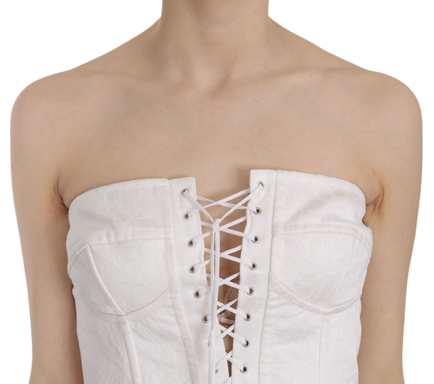 Elegant White Strapless Corset Top