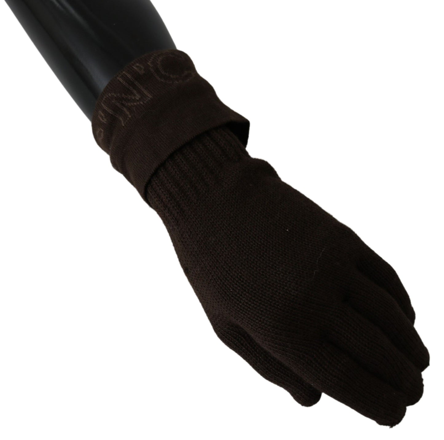 Elegant Brown Knitted Gloves