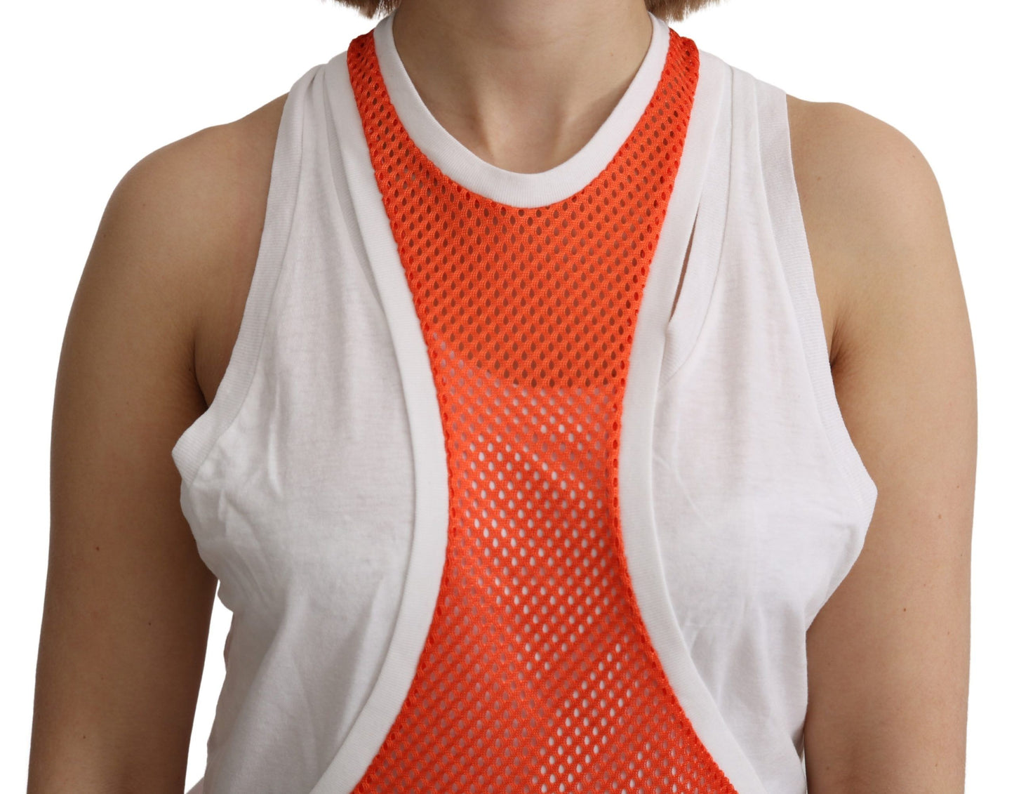 Elegant Sleeveless Cotton Tank in Orange