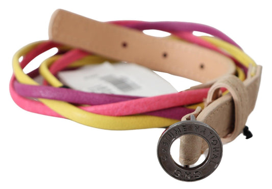 Multicolor Twisted Faux Leather Belt