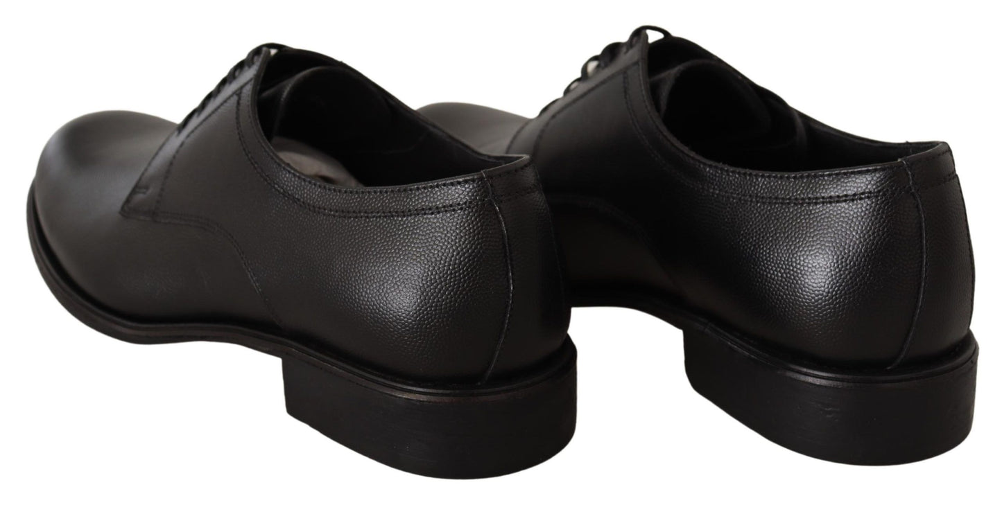 Elegant Black Leather Derby Shoes