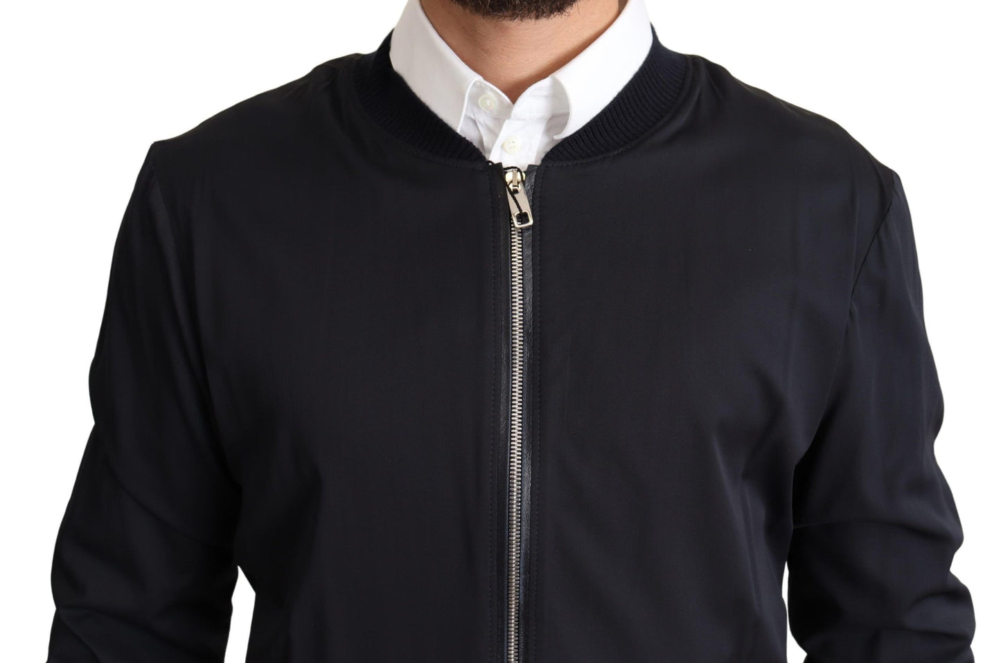 Elegant Silk Blend Bomber Jacket