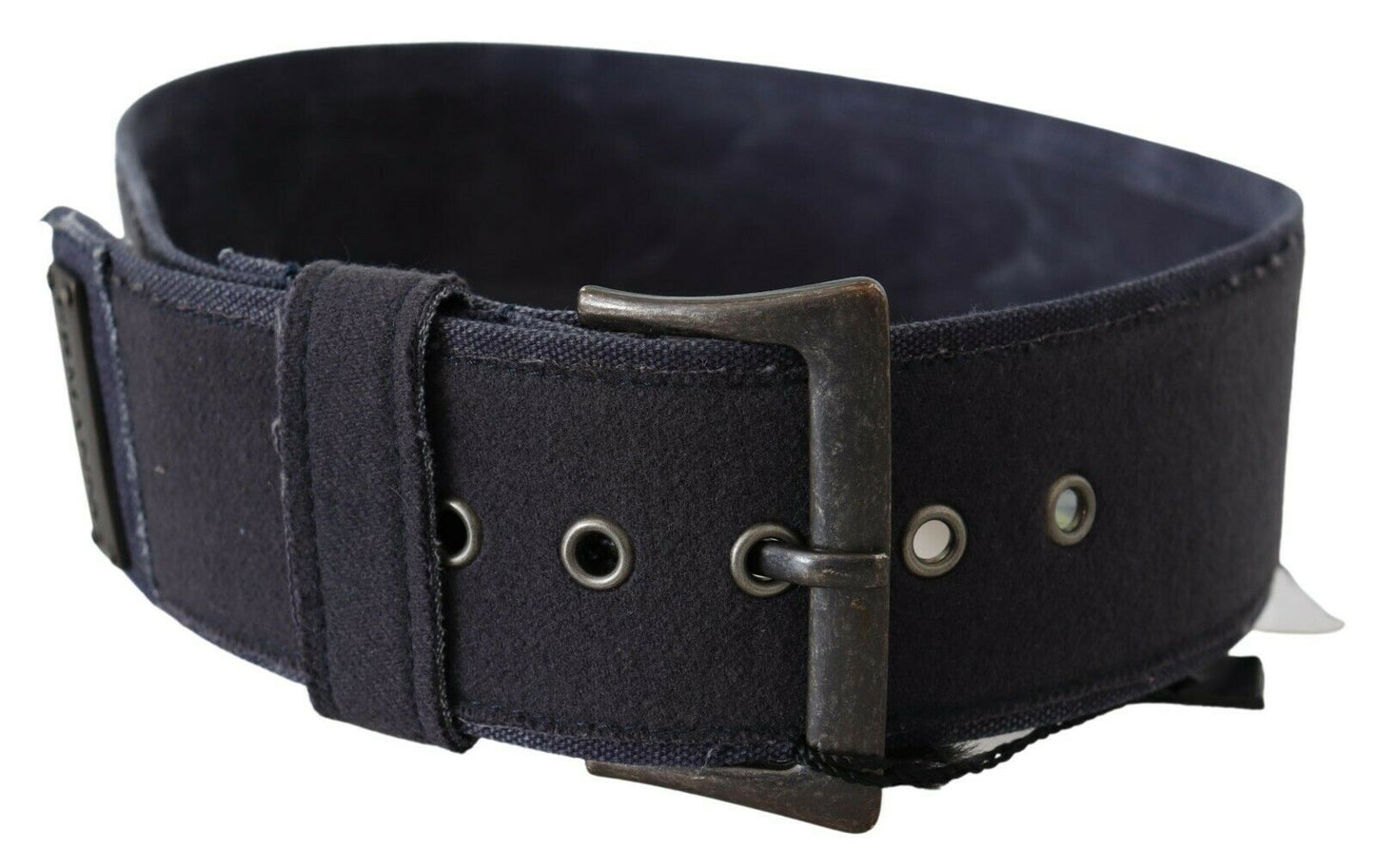 Elegant Navy Blue Leather Waist Belt