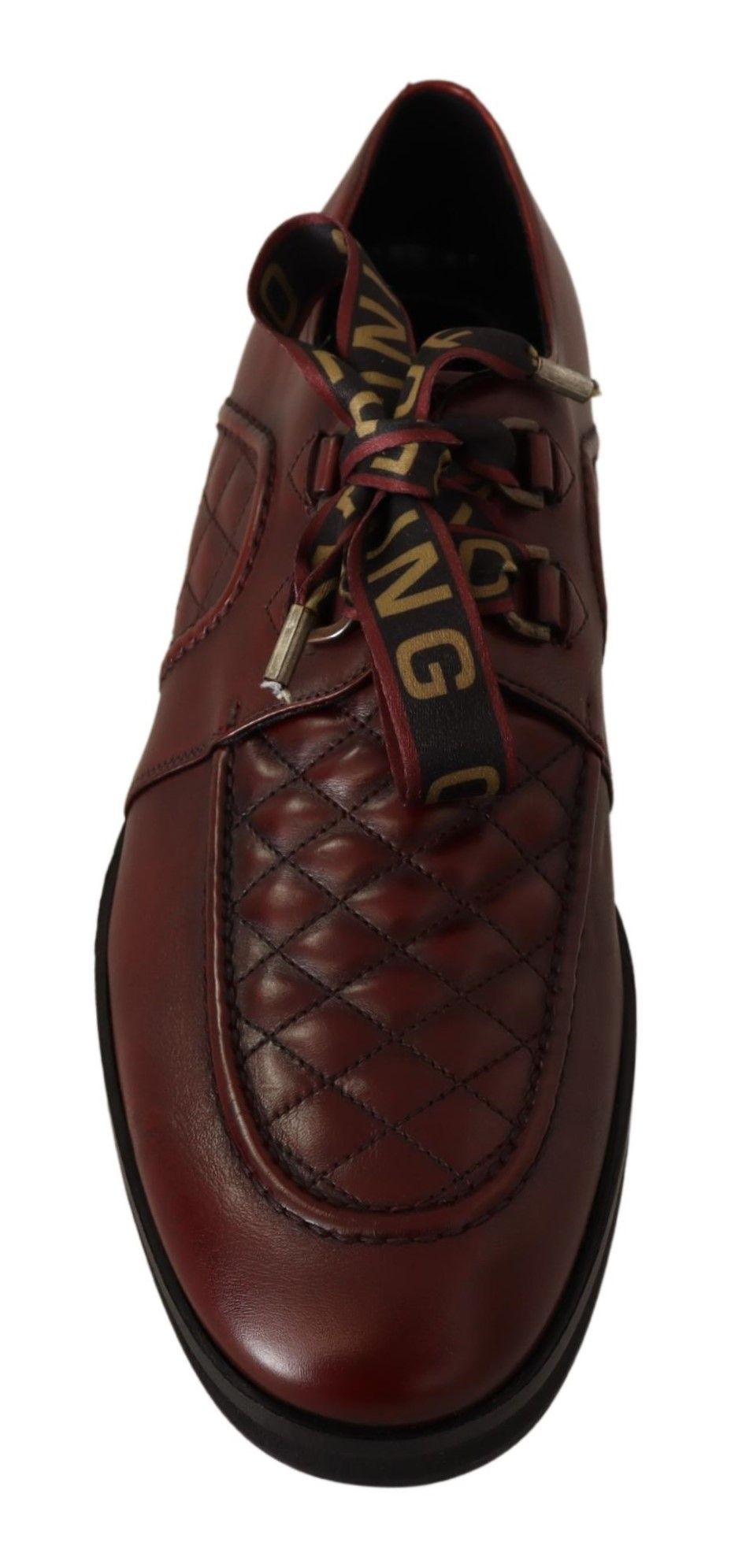 Elegant Bordeaux Derby Leather Shoes