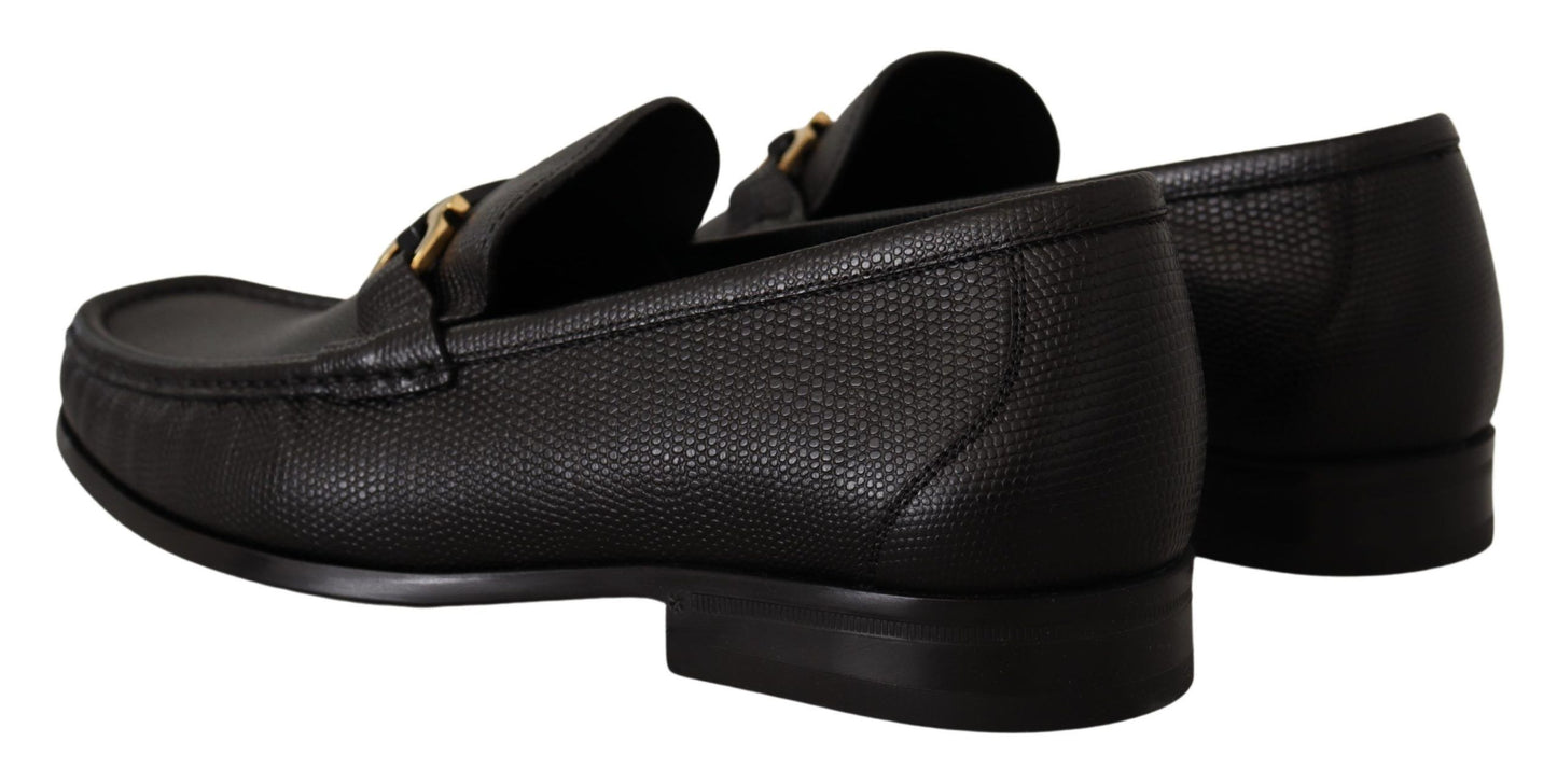 Elegant Black Calf Leather Loafers