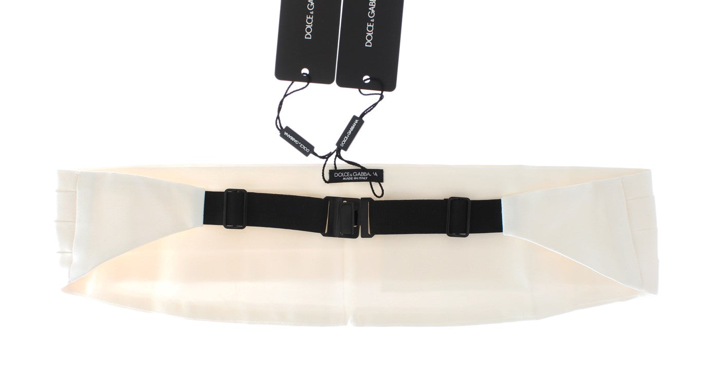 Elegant White Silk Cummerbund