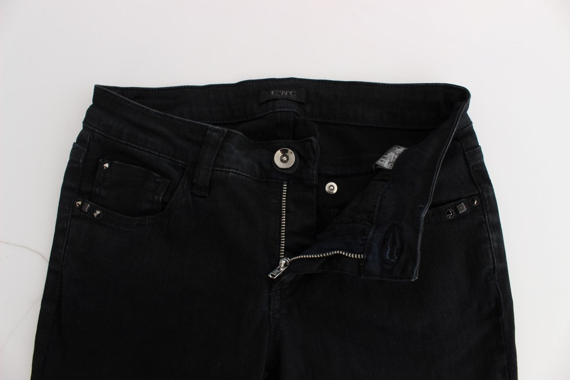 Sleek Black Slim Fit Designer Jeans