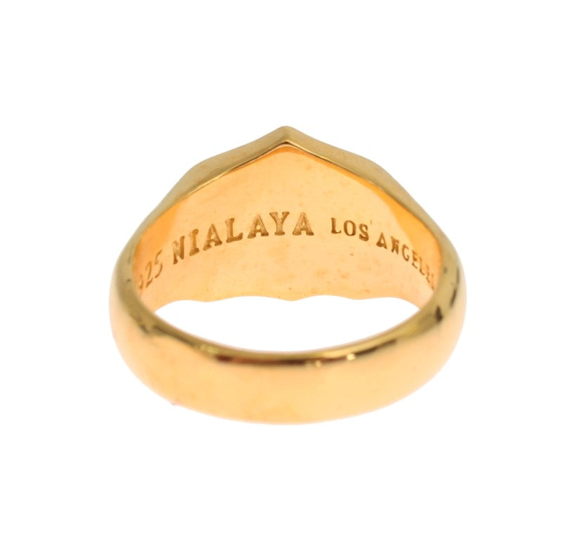 Elegant Men's Gold Plated Silver Ring