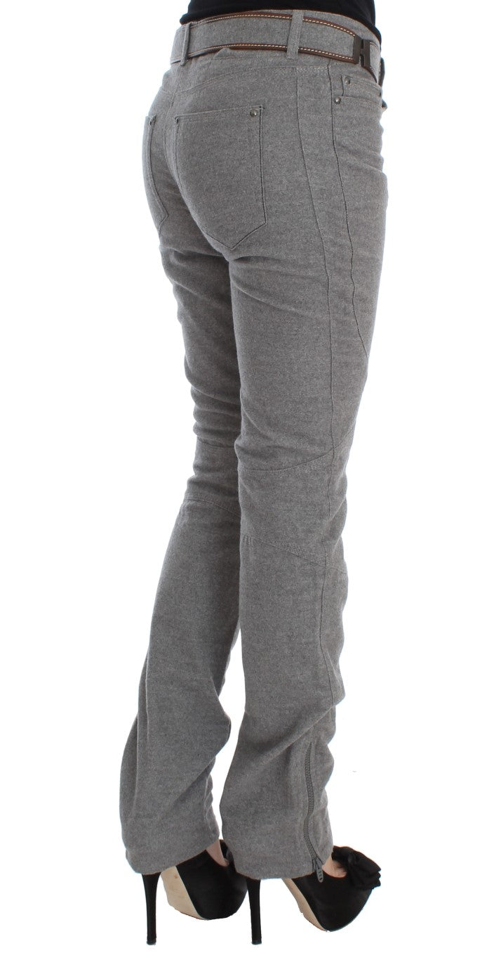 Chic Gray Casual Cotton Pants