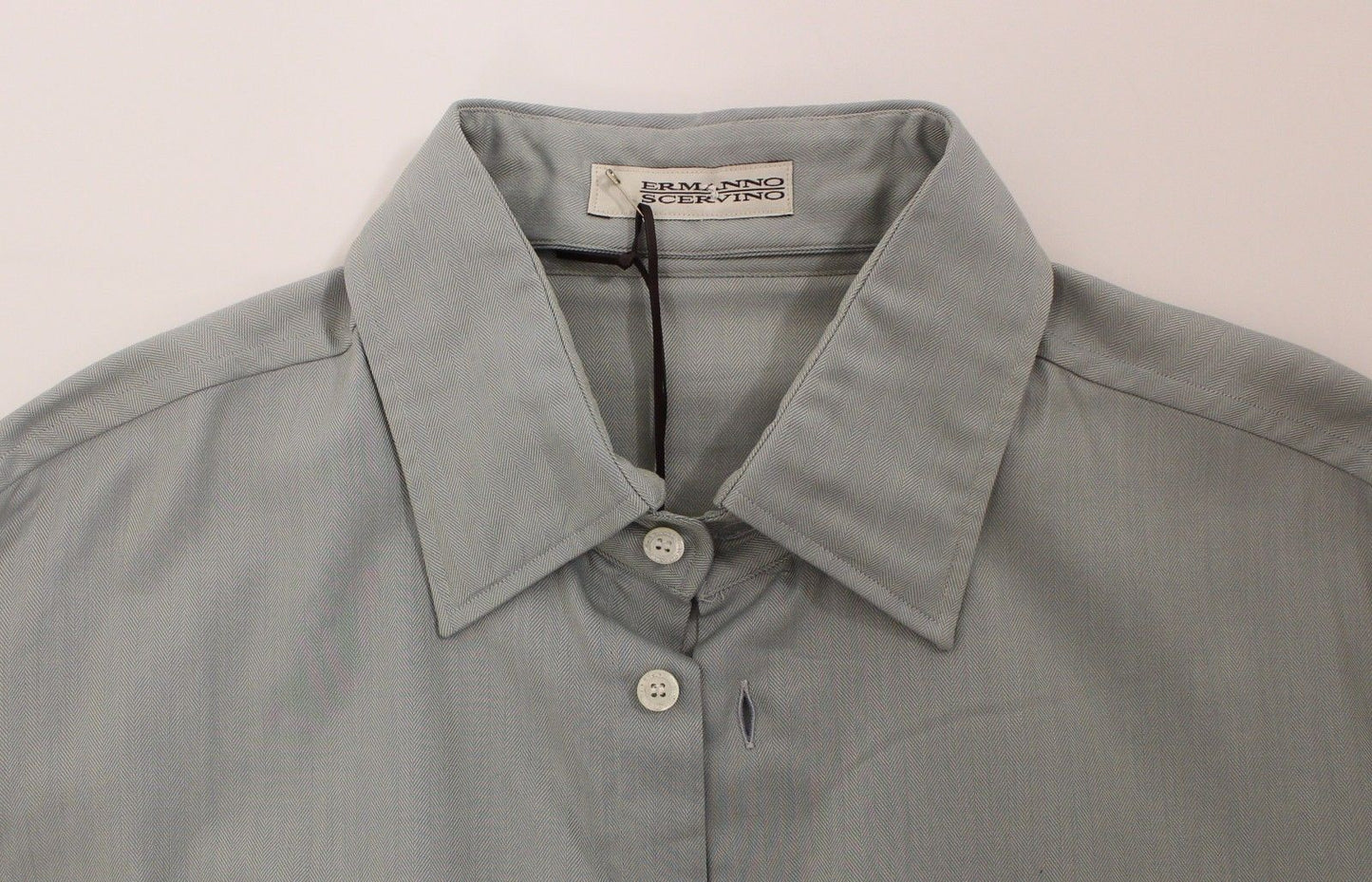 Elegance Unleashed Gray Casual Button-Front Shirt