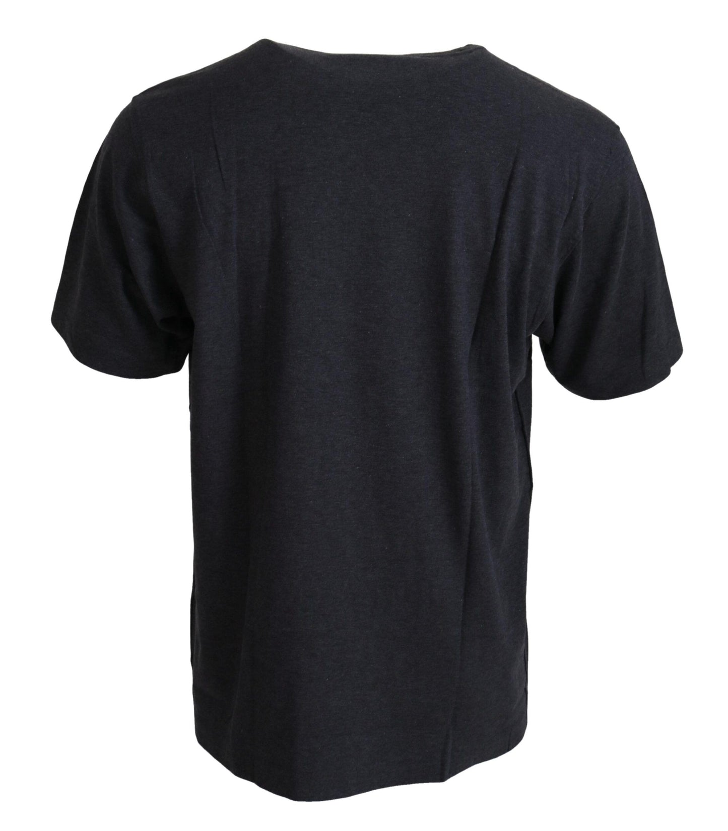 Elegant Gray Motive Crew Neck T-Shirt