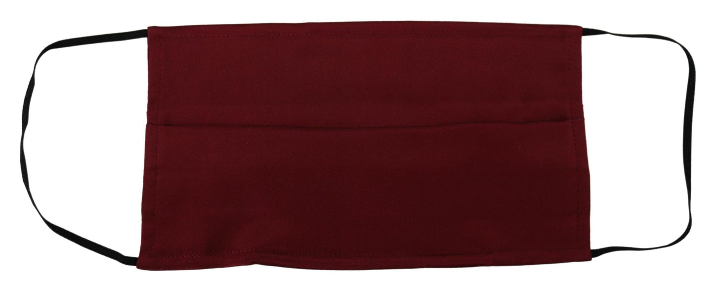 Elegant Silk Pleated Maroon Face Mask