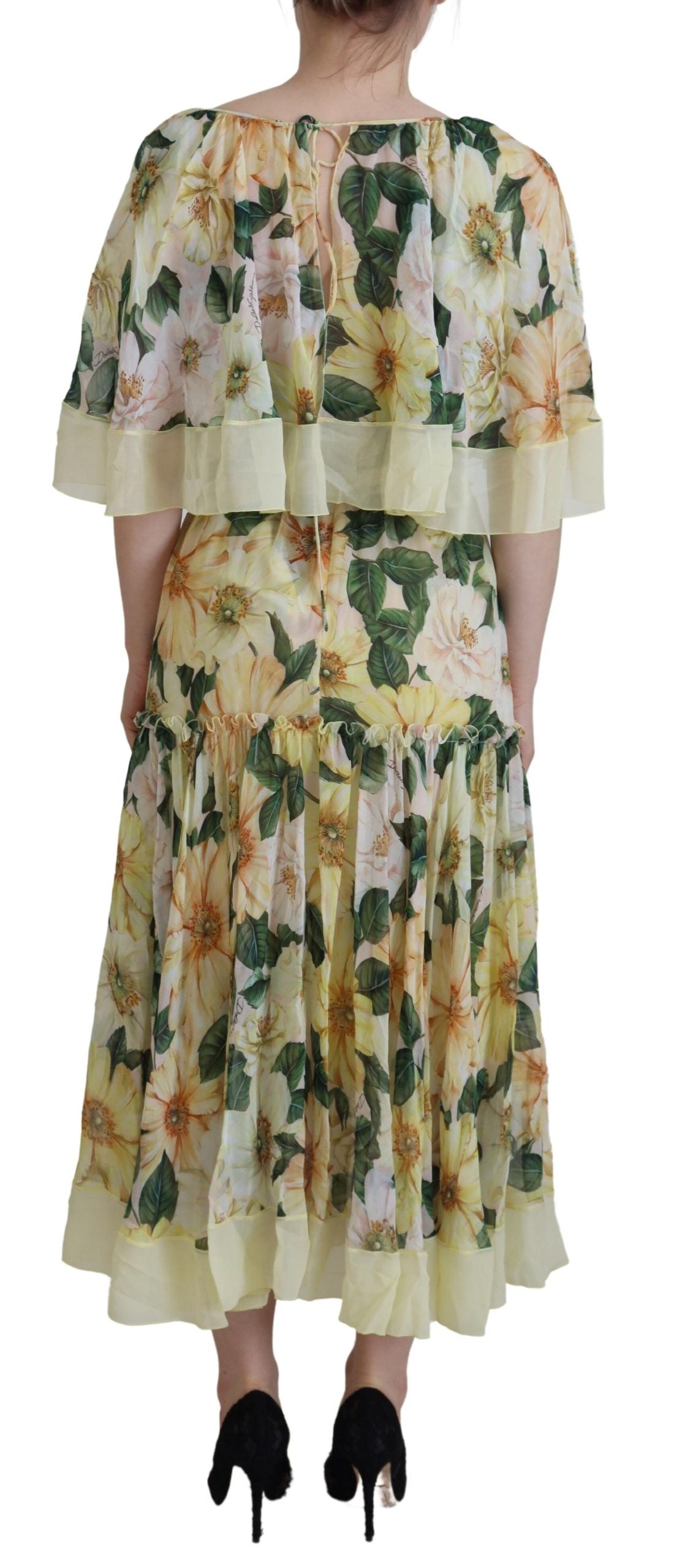 Floral Silk Pleated Maxi Dress