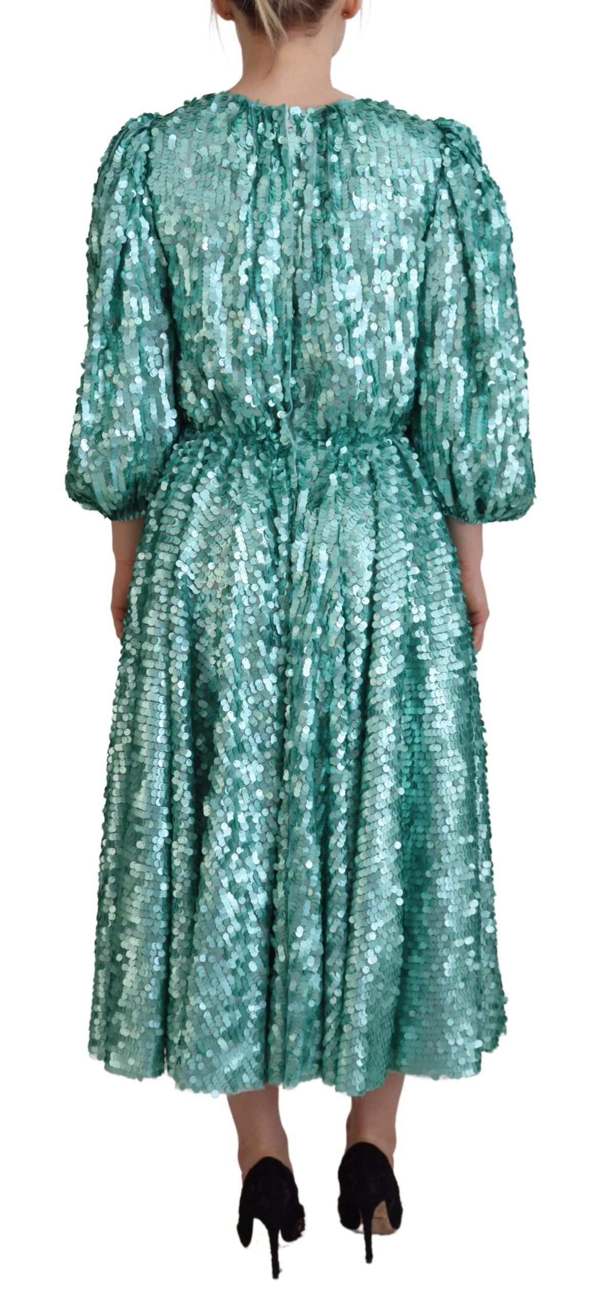 Elegant Sequined A-Line Midi Dress