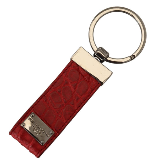 Chic Red Leather Keychain & Charm Accessory