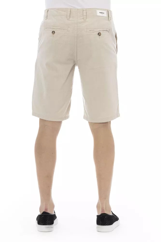 Beige Cotton Men Short