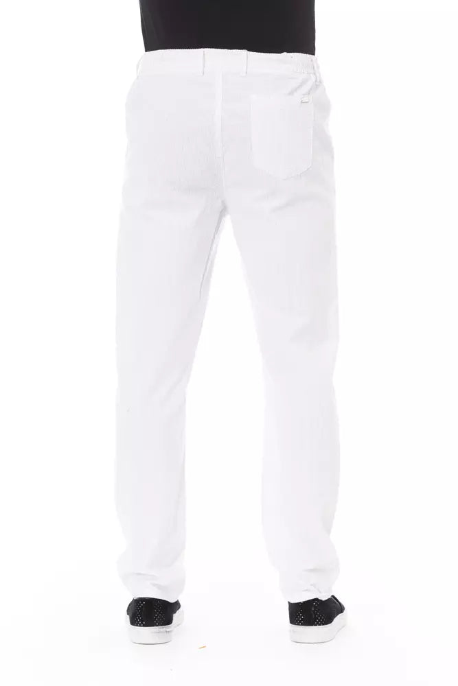 White Cotton Men Chino Trouser