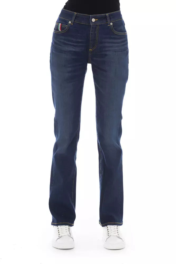 Blue Cotton Women Jeans