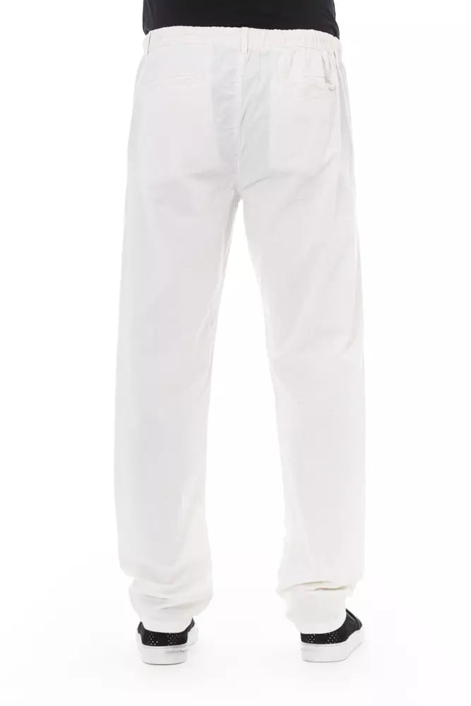 White Cotton Men Chino Trouser