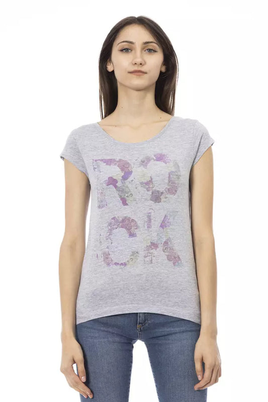 Gray Cotton Women T-Shirt