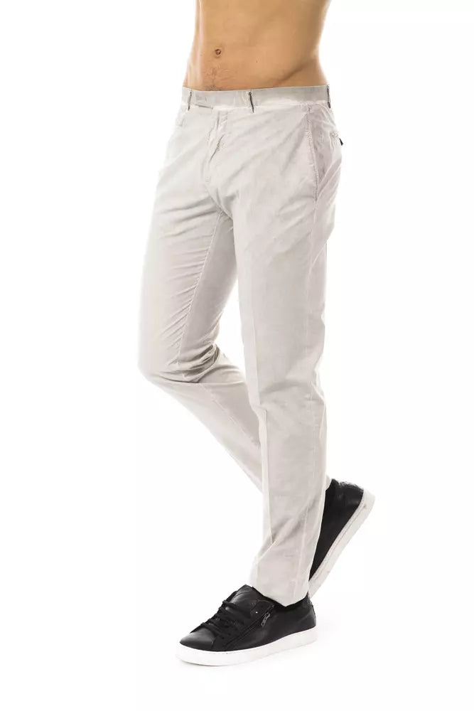 Gray Cotton Men's Casual Pant