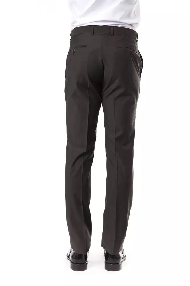 Gray Wool Men's Suit Pant