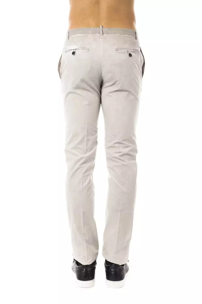 Gray Cotton Men's Casual Pant