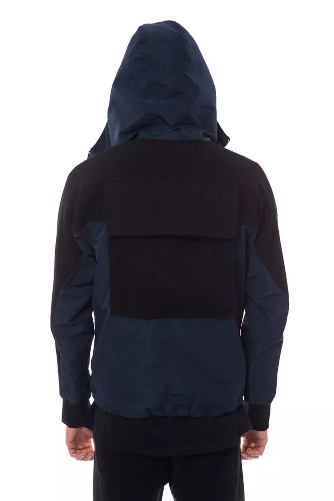 Black Wool Men's Jacket With Hood