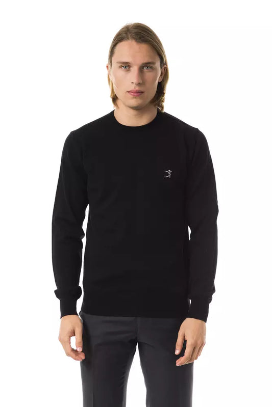 Black Merino Wool Men Sweater