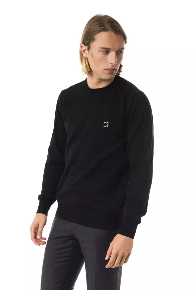 Black Merino Wool Men Sweater