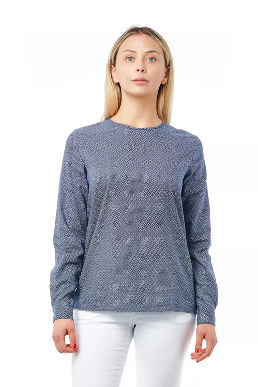 Blue Cotton Women Shirt