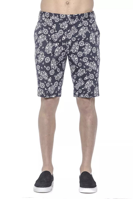 Blue Cotton Men Bermuda Shorts