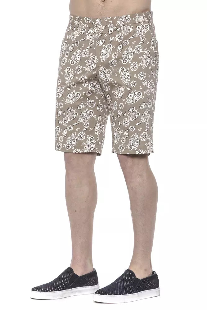 Beige Cotton Men Bermuda Short