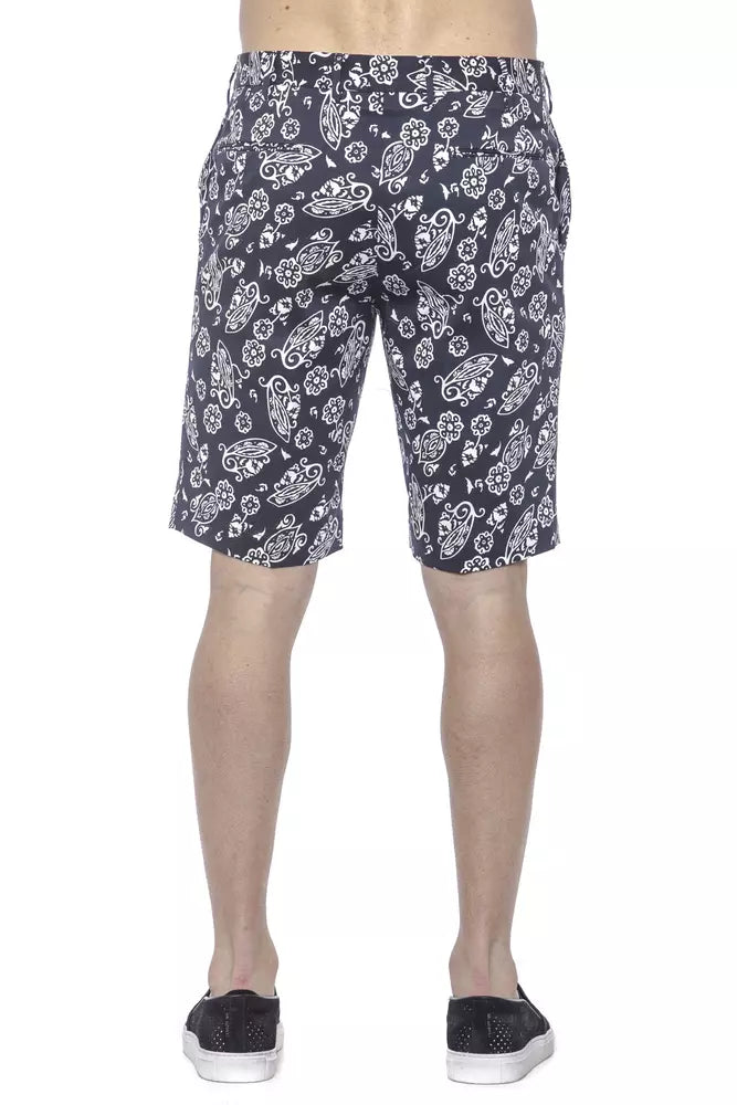 Blue Cotton Men Bermuda Shorts