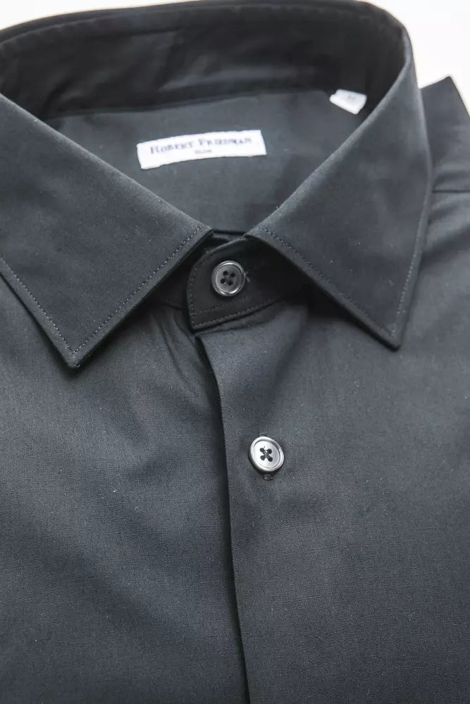 Black Cotton Men's Shirt