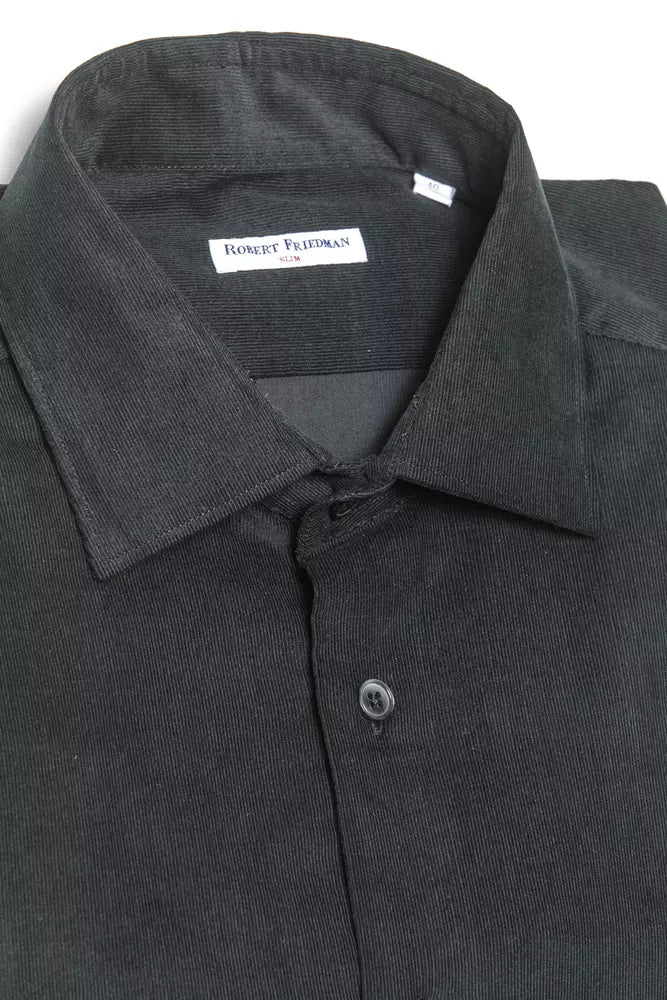 Black Cotton Men's Shirt