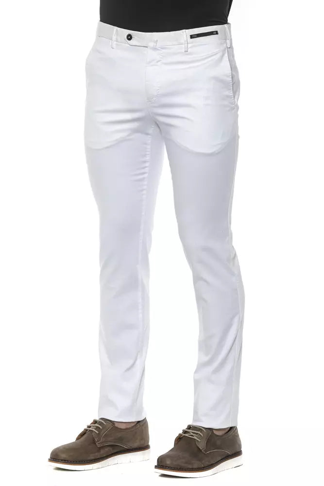 White Cotton Men Trouser