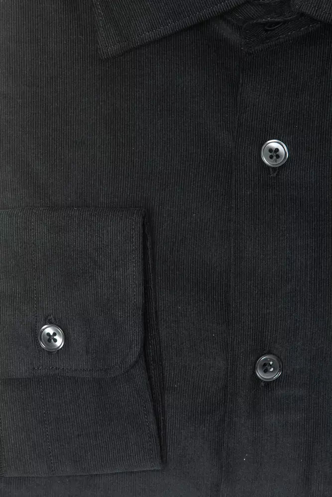 Black Cotton Men's Shirt