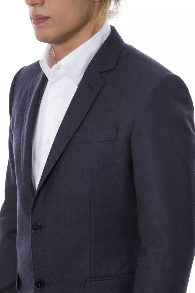 Blue Wool Men's Blazer