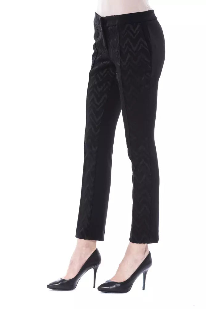 Black Polyester Women Pants