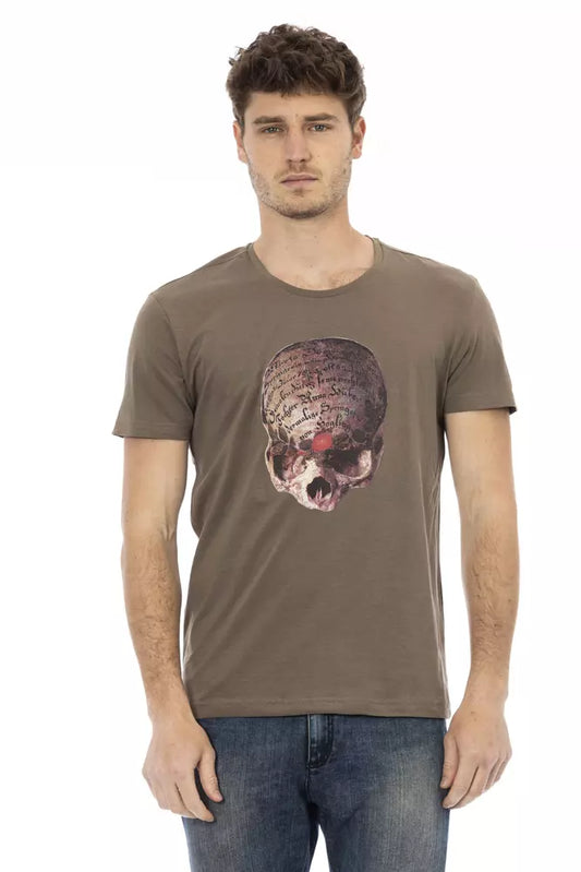 Brown Cotton Men T-Shirt