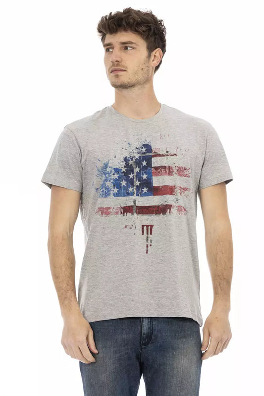 Gray Cotton Men T-Shirt