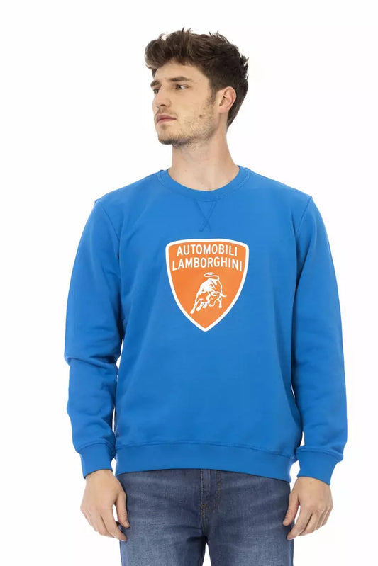 Blue Cotton Men Sweater