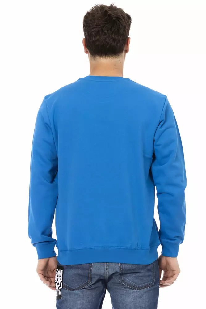 Blue Cotton Men Sweater