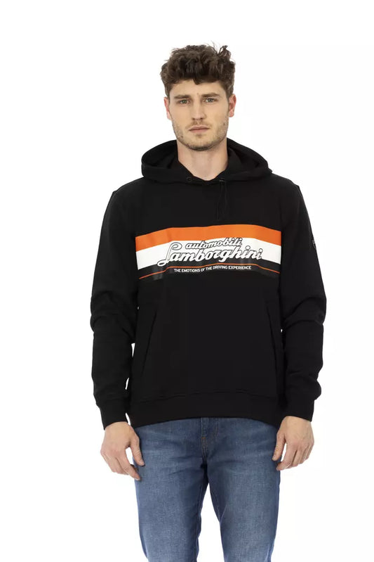 Black Cotton Men Sweatshirt