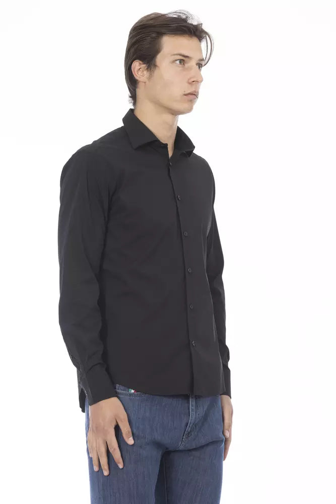 Black Cotton Men Shirt