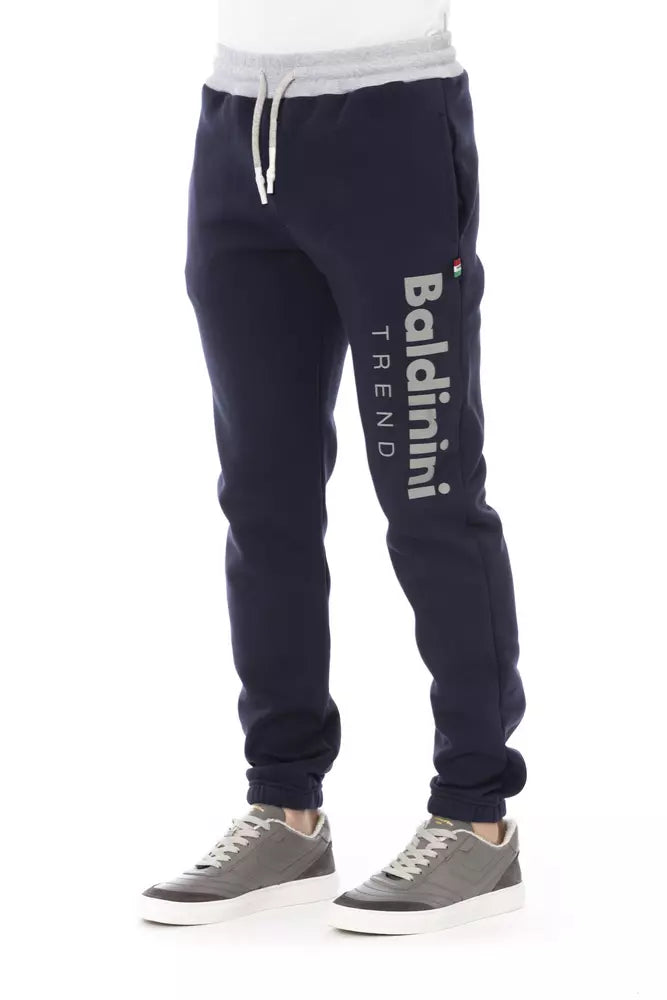 Blue Cotton Men Sport Pant