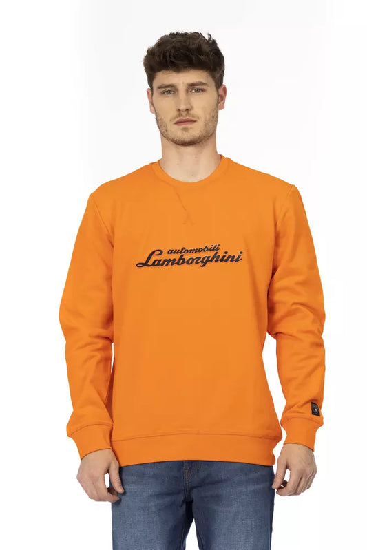 Orange Cotton Men Sweater