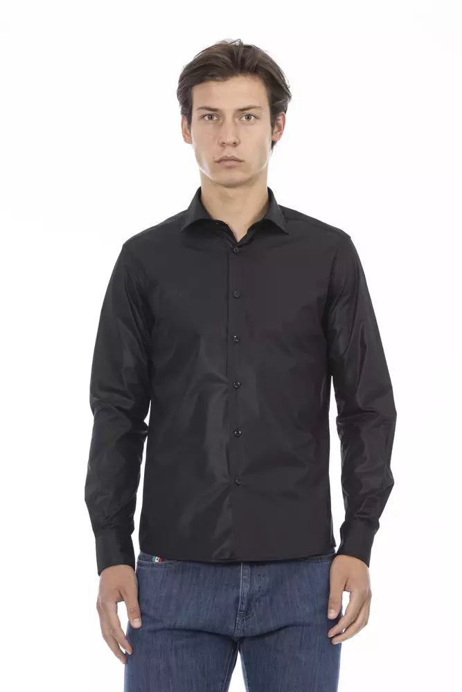 Black Polyester Mens Shirt