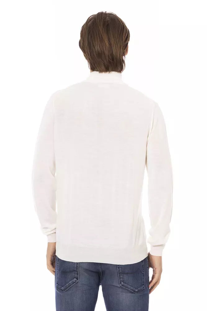 White Fabric Men Sweater